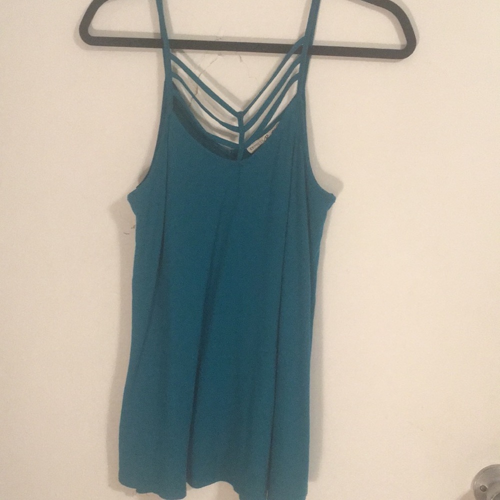 Flowy, bright EXPRESS Turquoise Tank Top (size M)